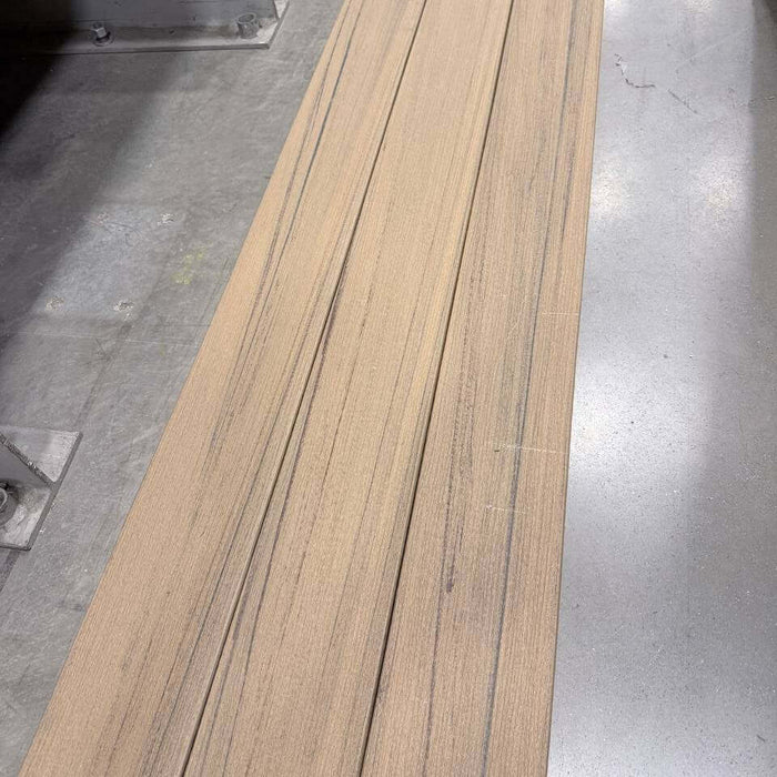 Coconut Husk grooved-edge composite decking installed on a deck