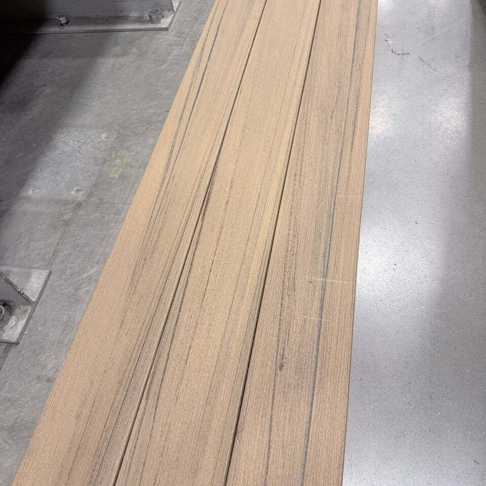 Coconut Husk grooved-edge composite decking installed on a deck