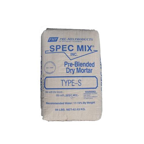 Pre-blended dry Type S mortar, 94 lb bag, for Los Angeles block and veneer masonry