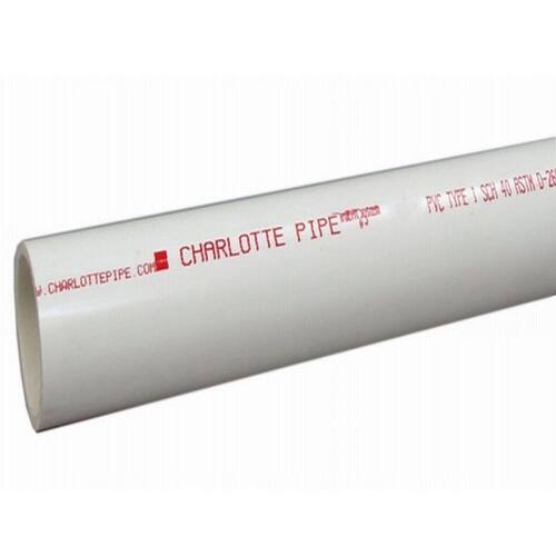 Schedule 40 PVC pipe used for drain, waste, vent and irrigation runs