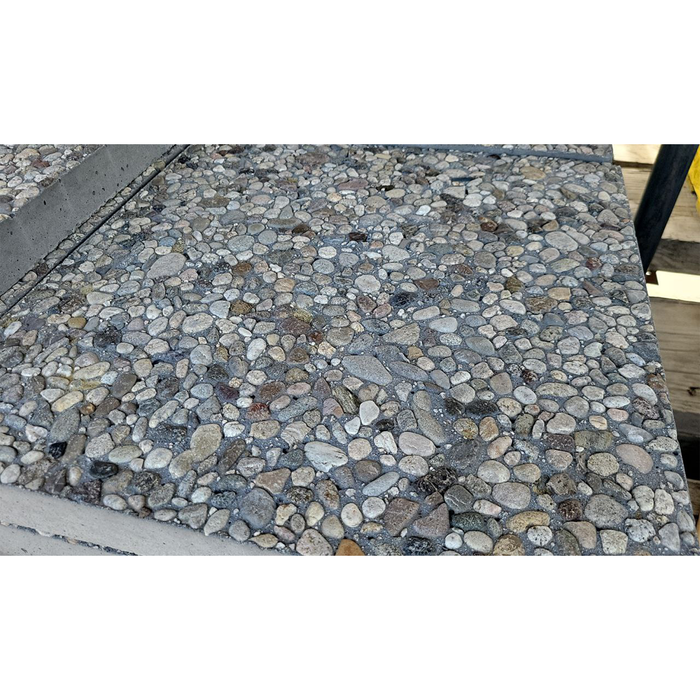 Paver Step Stone 18 in. x 18 in. x 2 in. Square Aggregate French Grey Concrete 2