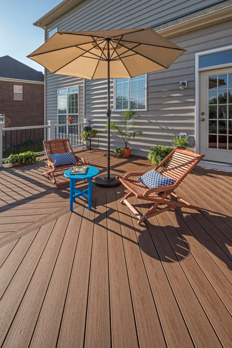 Composite Decking 1 in. x 6 in. x 8 ft. Saddle Square Edge Enhance Basics Board 4