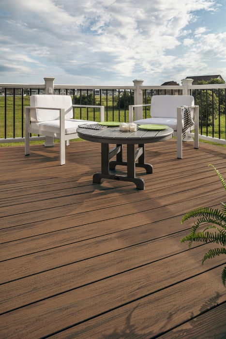 Composite Decking 1 in. x 6 in. x 12 ft. Toasted Sand Grooved Edge Enhance Naturals Board 5