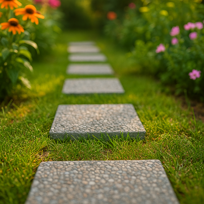 12x12 Grey Concrete Paver – Slip-Resistant Textured Stepping Stone for Patios & Pathways