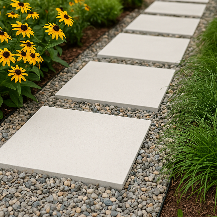 16x16 White Concrete Veranostone Paver – Slip-Resistant Garden Stone