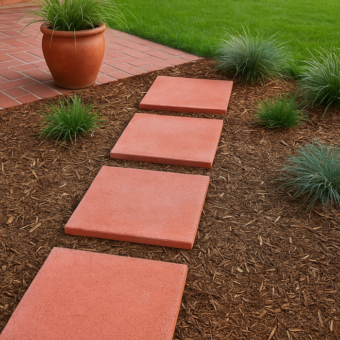 18-Inch Red Concrete Paver – Durable Stepping Stone for Patios & Landscaping