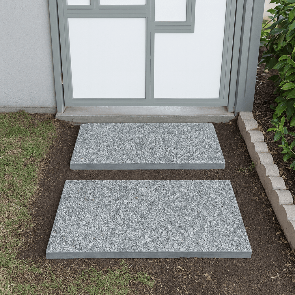 French Aggregate Stepping Stone 18 in. x 36 in. x 2 in. French Grey Concrete Aggregate Paver