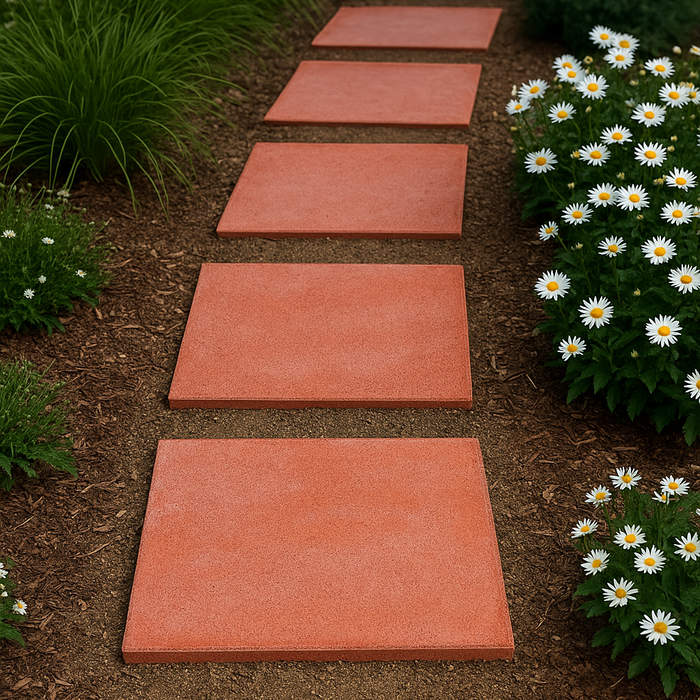 24-Inch Red Concrete Paver – Durable Stepping Stone for Patios & Pathways
