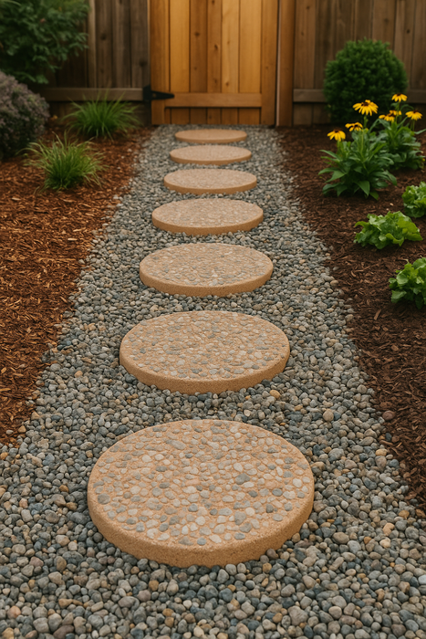 24-Inch Buff Concrete Paver – Textured Aggregate Garden Stone
