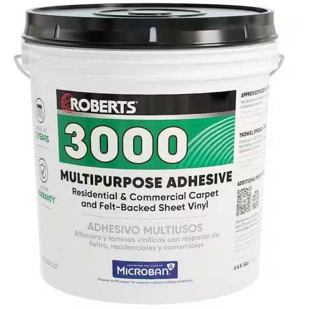 3000 4 Gal. 24 Hour Dry Time Multipurpose Carpet and Felt-Backed Sheet Vinyl Floor Adhesive in Beige