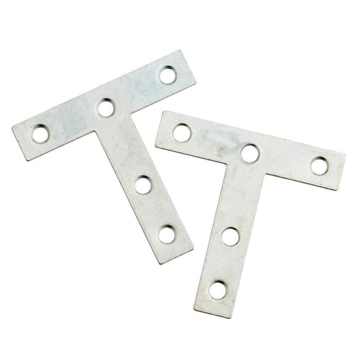 Mending Plate 3 in. x 3 in. T-Plate T-Plate Zinc Plated (2-Pack) 1