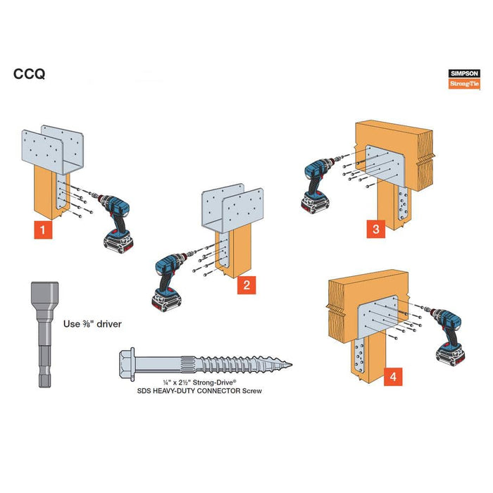 Post Bracket 4x4 Strong-Tie Column Cap Galvanized CCQ 2