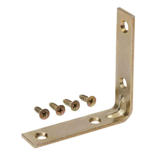 Corner Brace 3 in. Satin Brass (4-Pack) 1