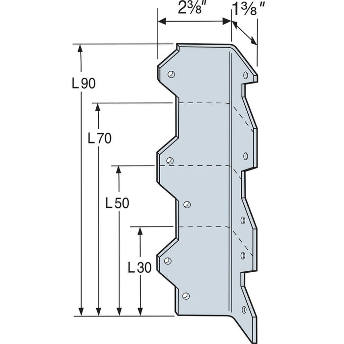 Corner Brace 3 in. Strong-Tie L-Angle Galvanized L-Angle 5