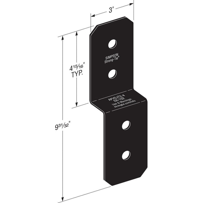 Metal Strap 3x2 Strong-Tie Deck Joist Tie ZMAX Galvanized Outdoor Accents 8