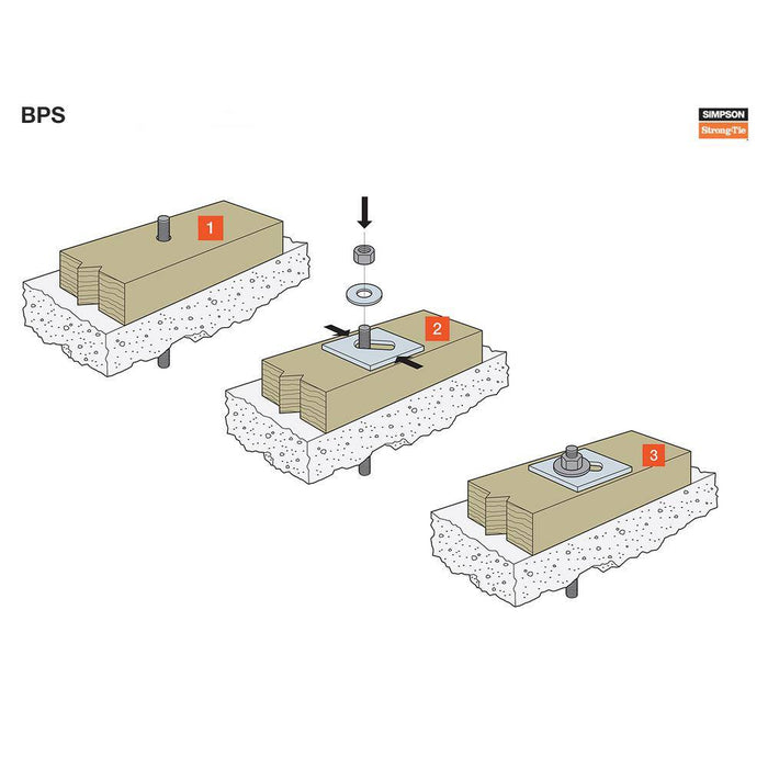 Wood Connector 3 in. x 3 in. Strong-Tie Slotted Bearing Plate BPS 2