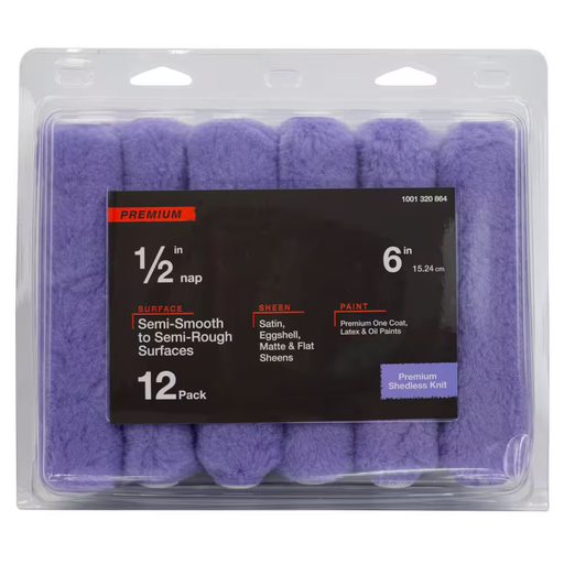 Polyester Knit Mini Paint Roller 6 in. x 1/2 in. High-Capacity (12-Pack)