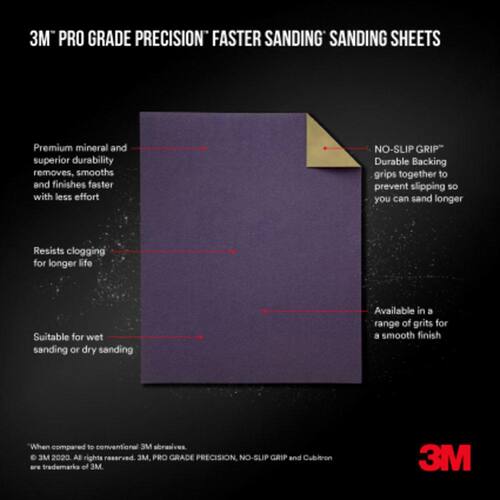 Sheet Sandpaper, Fine Grit, 220, Pro Grade Precision, 3.7 in. x 11 in. (6-Sheets/Pack)