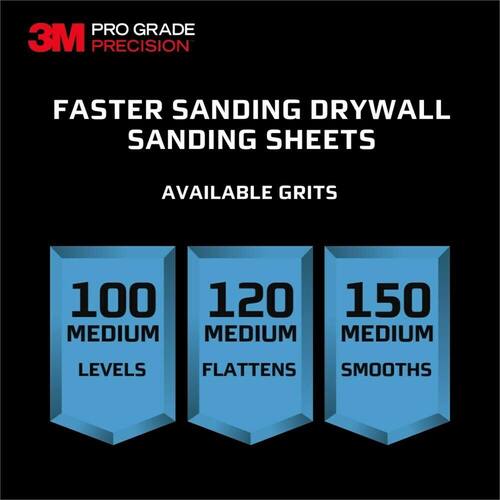 Drywall Sanding Sheet, Pro Grade, 120-Grit, 4-3/16 in. x 11-1/4 in. (5-Pack)