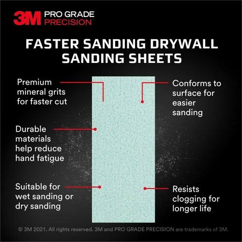 Drywall Sanding Sheet, Pro Grade, 120-Grit, 4-3/16 in. x 11-1/4 in. (5-Pack)