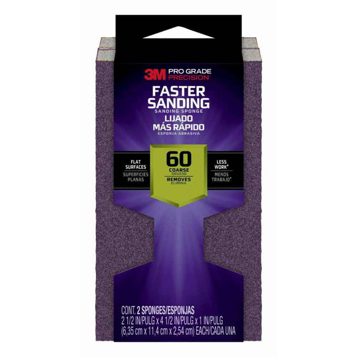 Sanding Sponge 60-Grit 4-1/2 in. x 2-1/2 in. x 1 in. (2-Pack) 4