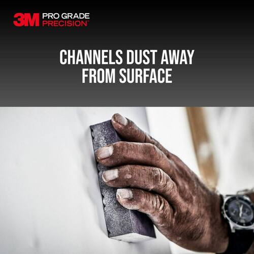 Dust Channeling Sanding Sponge, Coarse Grit, 60, Pro Grade Precision, 4-1/2 in. x 2-1/2 in. x 1 in. (2-Pack)