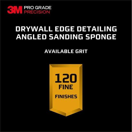 Drywall Sanding Sponge, Angled, Fine Grit, 120, Pro Grade, 2.5 in. x 4.5 in. x 1 in.