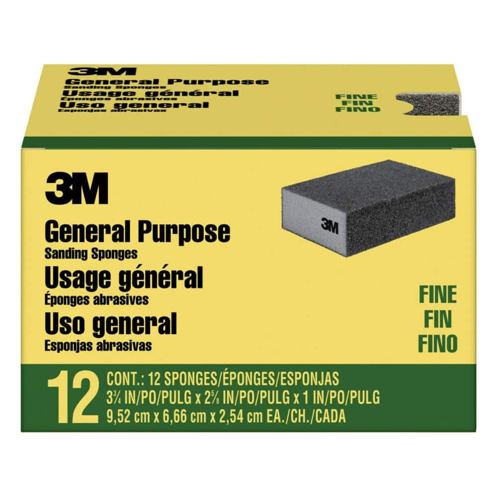 Sanding Sponge 100-Grit 4-7/8 in. 2-7/8 in. x 1 in. (12-Pack) Single Angle