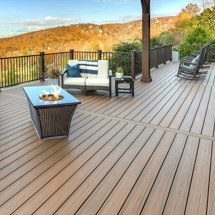 Composite Decking 1 in. x 6 in. x 16 ft. Toasted Sand Grooved Edge Enhance Naturals Board 8