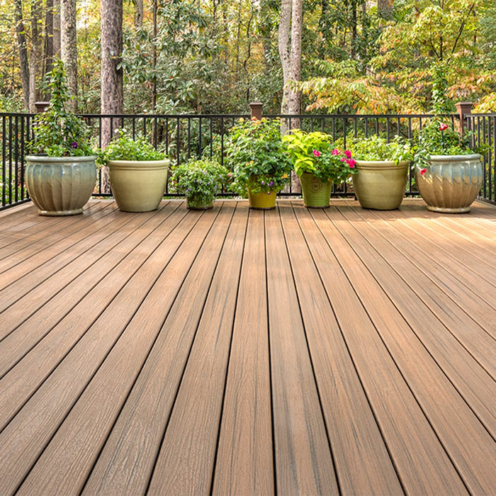 Composite Decking 1 in. x 6 in. x 16 ft. Toasted Sand Grooved Edge Enhance Naturals Board 14