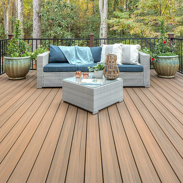 Composite Decking 1 in. x 6 in. x 16 ft. Toasted Sand Grooved Edge Enhance Naturals Board 11