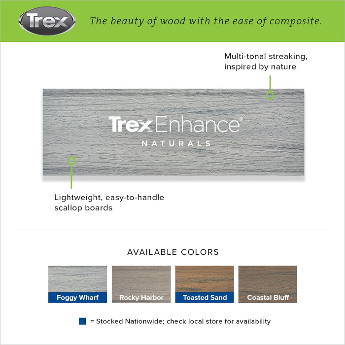 Composite Decking 1 in. x 6 in. x 12 ft. Toasted Sand Grooved Edge Enhance Naturals Board 16
