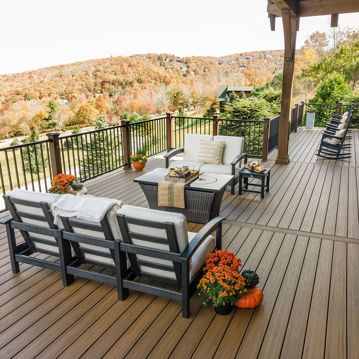 Composite Decking 1 in. x 6 in. x 12 ft. Toasted Sand Grooved Edge Enhance Naturals Board 13