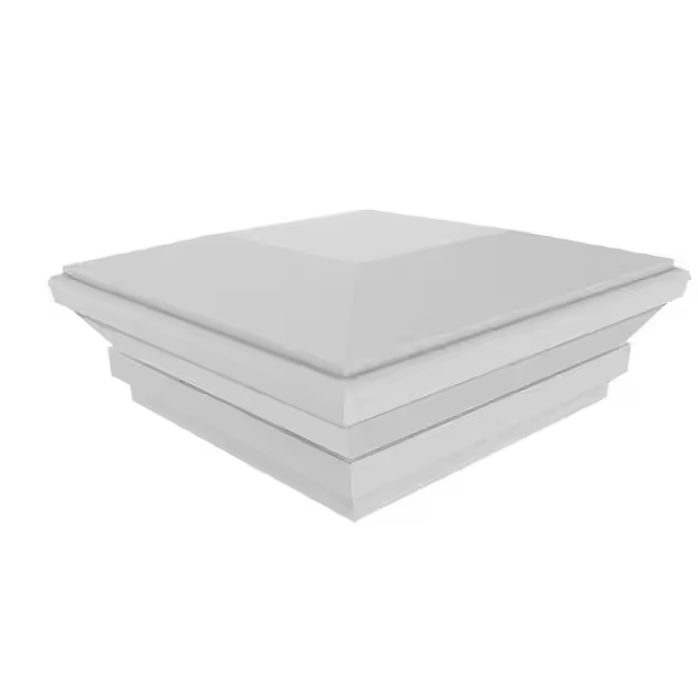 5 in. x 5 in. White Vinyl Contemporary Post Cap