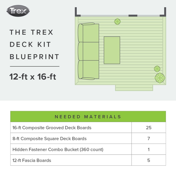 Composite Decking 1 in. x 6 in. x 16 ft. Clam Shell Grooved Edge Enhance Basics Board 10