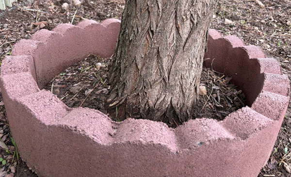 Tree Ring 18 in. x 5-1/4 in. Red Concrete (2-Pack)