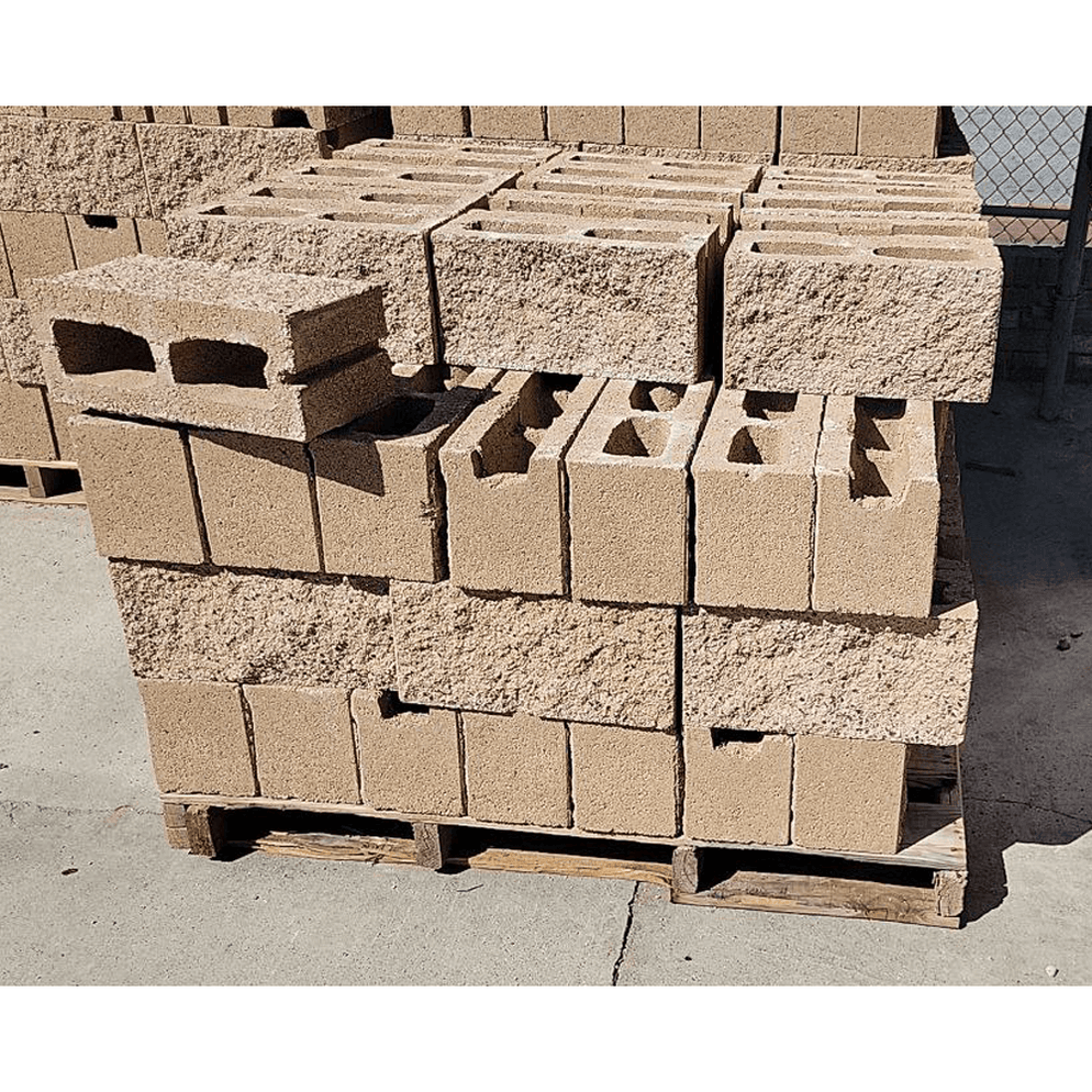 Wall Block 6 in. x 8 in. x 16 in. Tan S1S Split Concrete Delivery