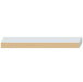 MDF S4S Moulding 11/16 in. x 9-1/4 in. x 16 ft. Primed 752M displayed from the side, showing primed surface.