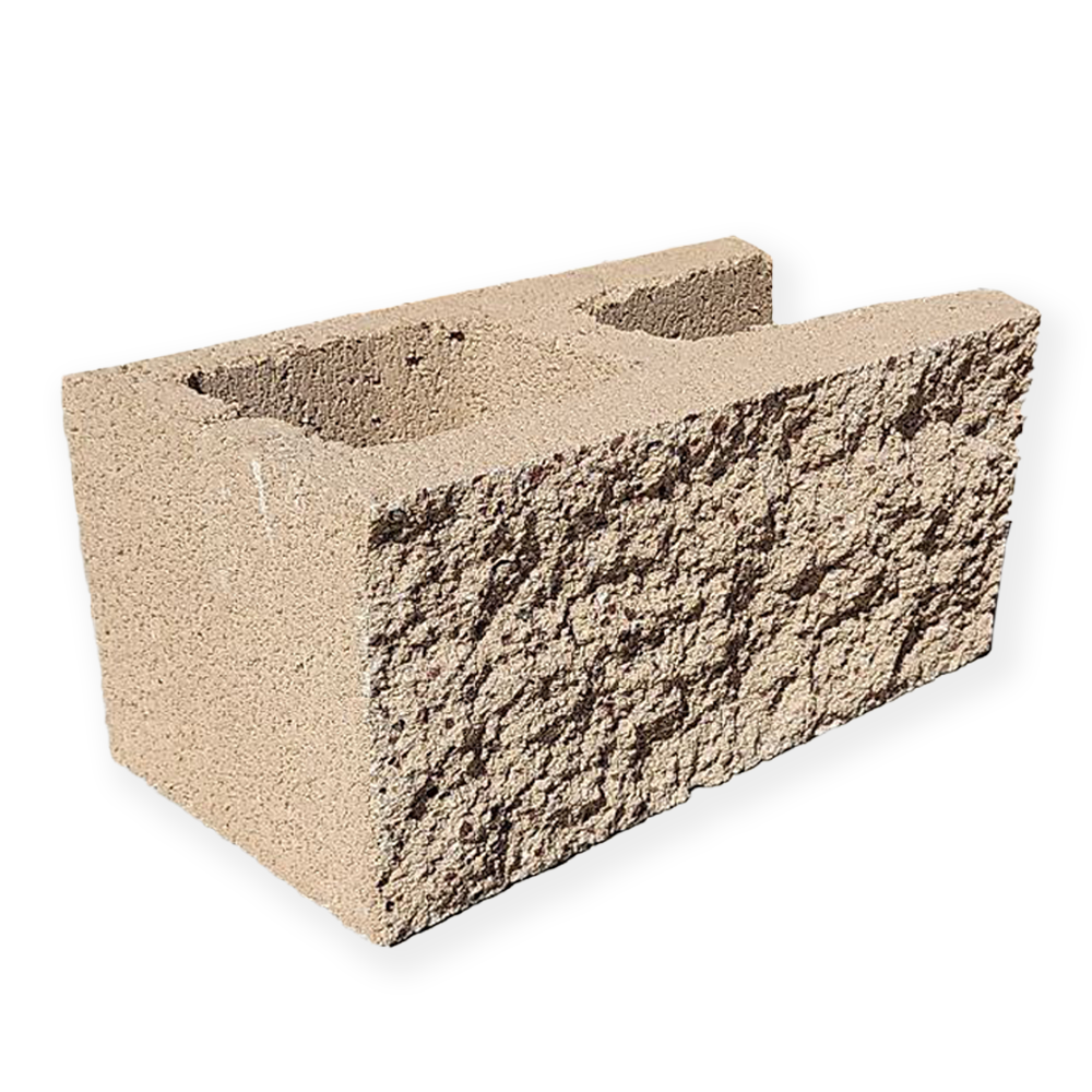 Wall Block 8 in. x 8 in. x 16 in. Tan S1S 1E Split Concrete