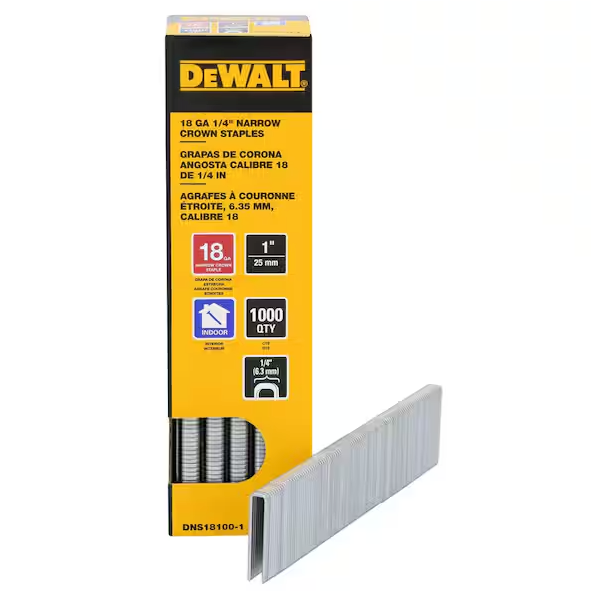 Crown Staple 1/4 in. x 7/8  18-Gauge Narrow Crown (1000 Pieces)