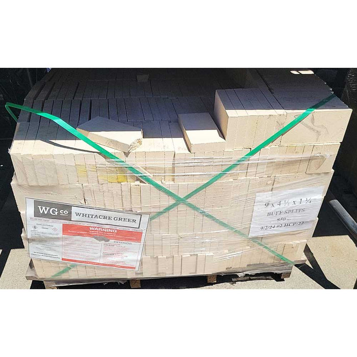 Clay Brick 4 in x 1-1/4 in. x 9 in. White Fire Brick Split Pallet