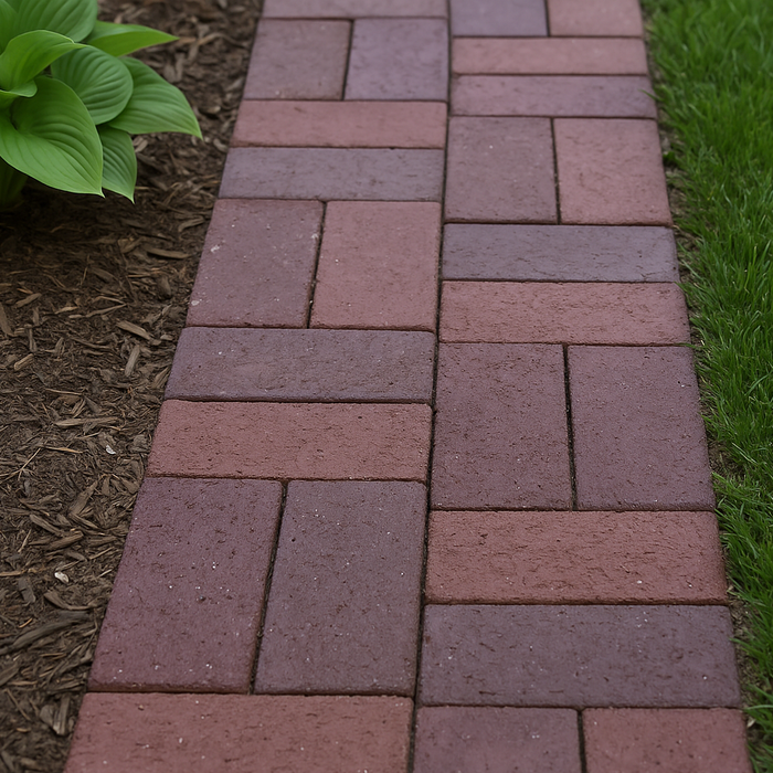 Pacific Clay Split-Face Paver – Deep Burgundy Finish