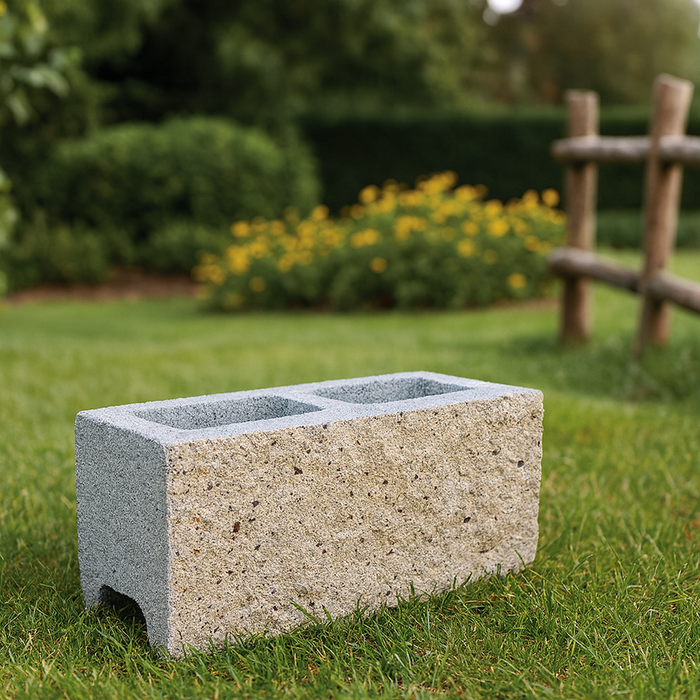 Wall Block 6 in. x 8 in. x 16 in. Grey S2S Split Concrete