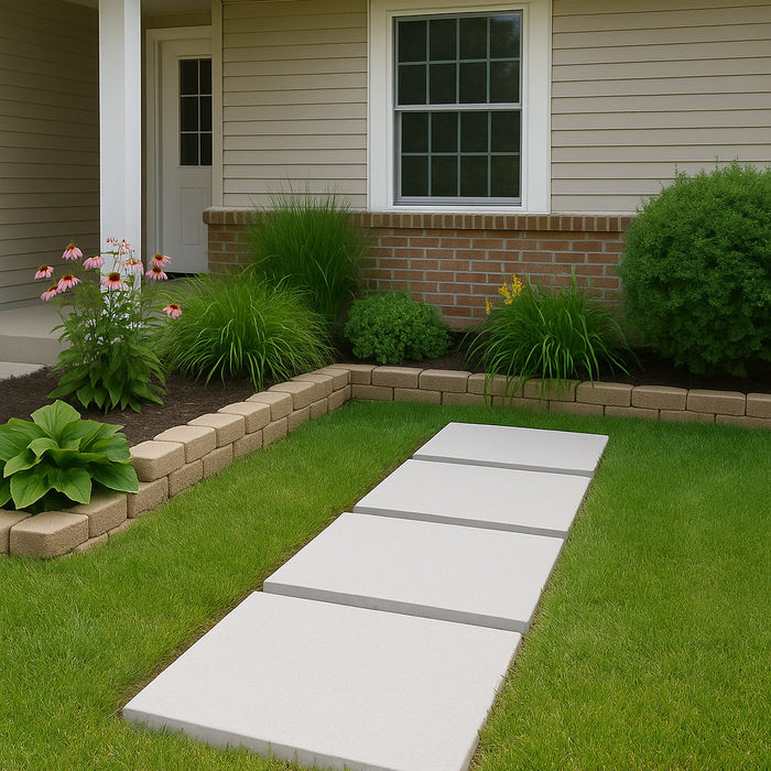 Stepping Stone 18 in. x 36 in. x 2 in. Granada White Concrete Veranostone Paver