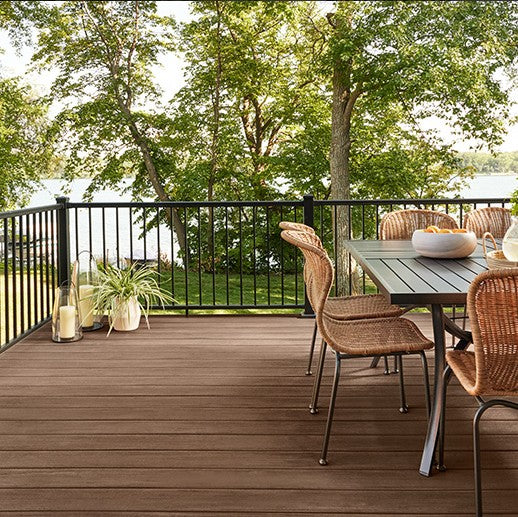 Composite Decking 1 in. x 6 in. x 16 ft. English Walnut Square Edge Board