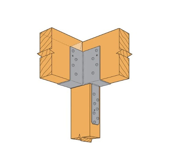 Post Bracket 6x6x6 in ECCLLQ666SDS End Column Cap L-Shaped Left w Screws 2