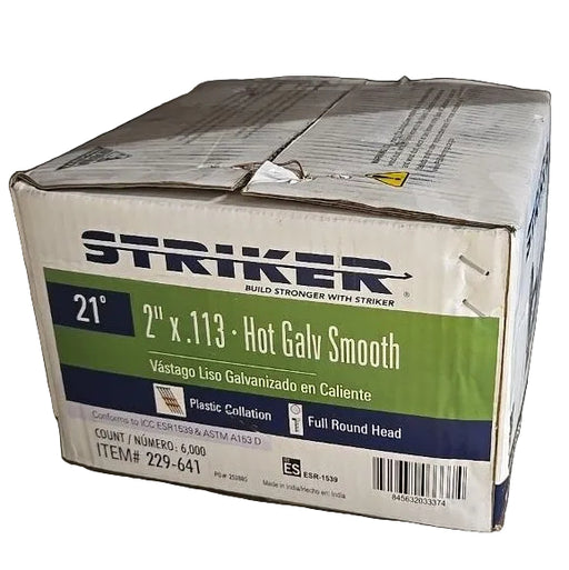 Framing Nails 2 in. x 0.113 in. 21-Degree Angled Plastic Collated Hot-Dip Galvanized 6000 pcs (Copy) (Copy)