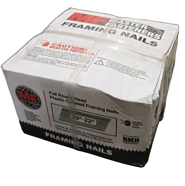 Framing Nails 3 in. x 0.131 in. 21-Degree Angled Smooth Shank Plastic Collated Vinyl Strip Bright 4000 pcs 