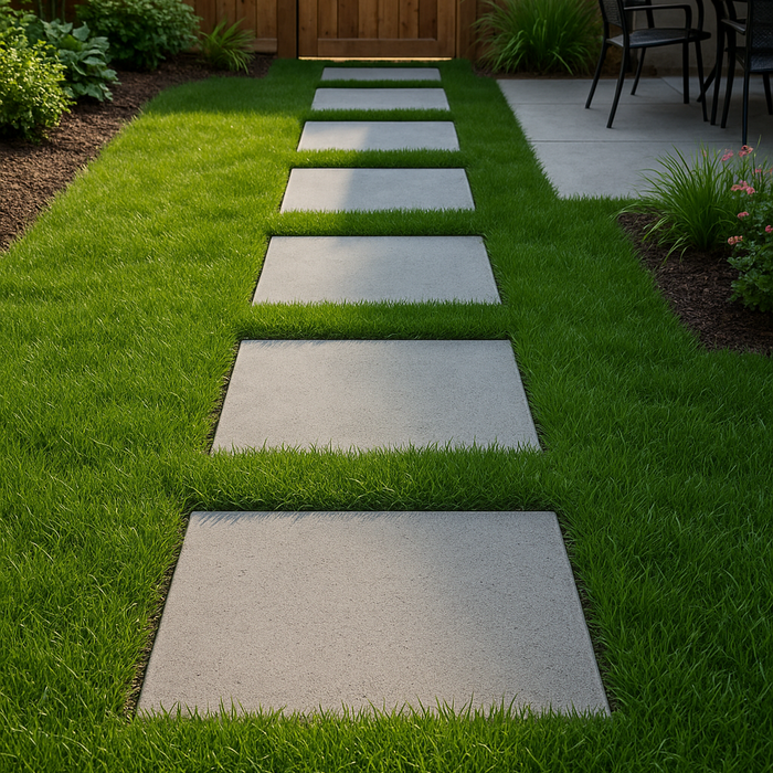 French Grey Textured Stepping Stone – Durable 12x24 Concrete Paver