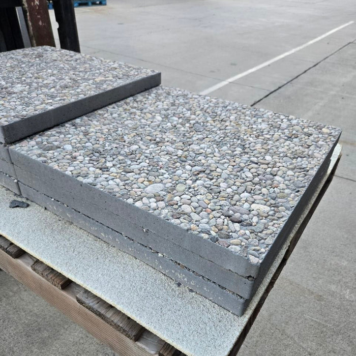 French Grey 24 x 24 x 2 inch concrete aggregate paver for outdoor landscaping